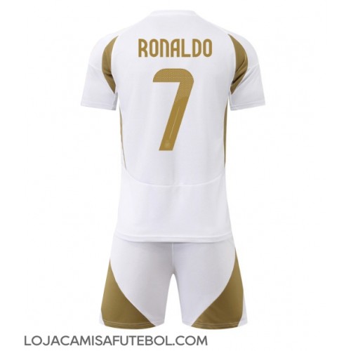 Camisa de Futebol Al-Nassr Cristiano Ronaldo #7 Equipamento Alternativo Infantil 2024-25 Manga Curta (+ Calças curtas)